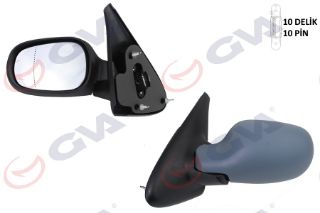 DIŞ DİKİZ AYNASI SOL MEGANE 99 ELEKTRİKLİ ISITMALI ASTARLI ASFERİK 5 FİŞ VM-129EHPAL resmi