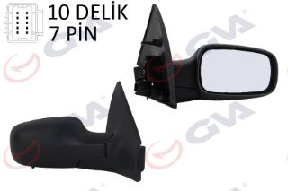 DIŞ DİKİZ AYNASI SAĞ MEGANE 02 ELEKTRİKLİ ISITMALI SENSÖRLÜ SİYAH KAPAK KONVEKS 7 FİŞ VM-138EHSR resmi