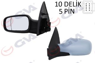 DIŞ DİKİZ AYNASI SOL MEGANE 02 ELEKTRİKLİ ISITMALI ASTARLI ASFERİK 5 FİŞ VM-138EHPAL resmi