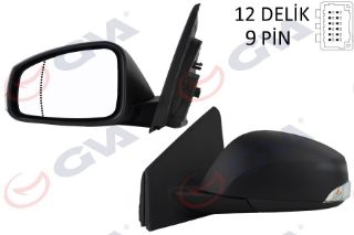 DIŞ DİKİZ AYNASI SOL MEGANE-FLUENCE 08 ELEKTRİKLİ ISITMALI SİNYALLİ SENSÖRLÜ ISITMALI ASFERİK 9 FİŞ VM-6138EHSAL resmi