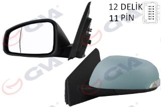 DIŞ DİKİZ AYNASI SOL MEGANE-FLUENCE 08 ELEKTRİKLİ ISITMALI SİNYALLİ KATLANIR SENSÖRLÜ ISITMALI ASTARLI ASFERİK 11 FİŞ VM-6138EBSAL resmi