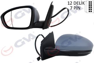 DIŞ DİKİZ AYNASI SOL MEGANE 15 ELEKTRİKLİ ISITMALI SİNYALLİ ASTARLI ASFERİK VM-6142EHPAL resmi