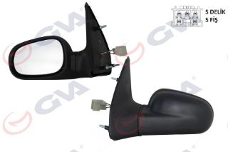 DIŞ DİKİZ AYNASI SOL CLİO 94-98 ELEKTRİKLİ ISITMALI DÜZ CAM 5 FİŞ VM-126EHL resmi