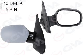 DIŞ DİKİZ AYNASI SAĞ CLIO 98 ELEKTRİKLİ ISITMALI SENSÖRLÜ ASTARLI KONVEKS 7 FİŞ VM-135EHPSR resmi