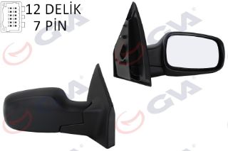 DIŞ DİKİZ AYNASI SAĞ CLİO 06 ELEKTRİKLİ ISITMALI SENSÖRLÜ KONVEKS 7 FİŞ VM-6136EHSR resmi
