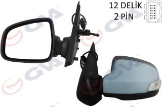 DIŞ DİKİZ AYNASI SAĞ SYMBOL-SANDERO 13 1 MEKANİK SİNYALLİ ASTARLI KONVEKS 2 FİŞ VM-6129PR resmi