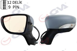 DIŞ DİKİZ AYNASI SOL CLİO 17 ELEKTRİKLİ KATLANIR ISITMALI SİNYALLİ ASTARLI ASFERİK VM-6126EBPAL resmi