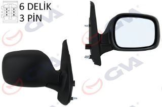 DIŞ DİKİZ AYNASI SAĞ KANGOO 01 ELEKTRİKLİ ISITMALI ASFERİK 5 FİŞ VM-132NEHR resmi