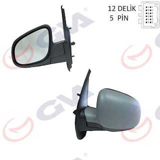 DIŞ DİKİZ AYNASI SOL KANGOO-CITAN 13 ELEKTRİKLİ ISITMALI ASTARLI ASFERİK 5 FİŞ VM-6132EHPAL resmi