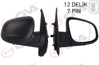 DIŞ DİKİZ AYNASI SAĞ KANGOO-CITAN 13 ELEKTRİKLİ ISITMALI SENSÖRLÜ DESENLİ ASFERİK 7 FİŞ VM-6132EHASR resmi