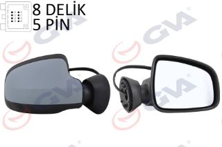 DIŞ DİKİZ AYNASI SAĞ LOGAN SW-MCV 08 ELEKTRİKLİ ISITMALI ASTARLI KONVEKS 5 FİŞ VM-6801EHPR resmi