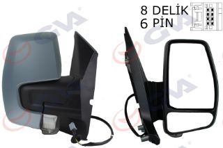 DIŞ DİKİZ AYNASI SAĞ TRANSİT CUSTOM V362 12 ELEKTİRİKLİ ISITMALI ASTARLI SİNYALLİ KONVEKS VM-6325EHPR 1766579-682BL5JA6 resmi