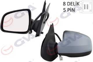 DIŞ DİKİZ AYNASI SOL LOGAN SANDERO-MCV 12 ELEKTRİKLİ ISITMALI ASTARLI KONVEKS VM-6804EHPL resmi