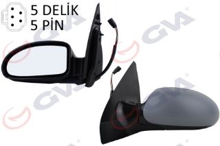 DIŞ DİKİZ AYNASI SOL FOCUS 98 ELEKTRİKLİ ISITMALI ASTARLI KONVEKS 5 FİŞ VM-319EHPL resmi