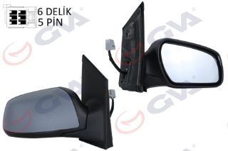 DIŞ DİKİZ AYNASI SAĞ FOCUS 05 ELEKTRİKLİ ISITMALI ASTARLI KONVEKS 5 FİŞ VM-301EHPR resmi