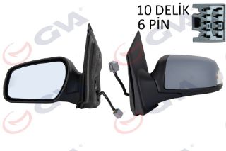 DIŞ DİKİZ AYNASI SOL FOCUS 08 ELEKTRİKLİ ISITMALI SİNYALLİ ASTARLI KONVEKS 6 FİŞ VM-6301EHPL resmi