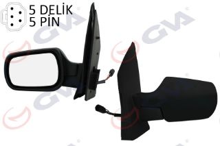 DIŞ DİKİZ AYNASI SOL FİESTA 02 ELEKTRİKLİ ISITMALI KONVEKS 5 FİŞ VM-312EHL resmi