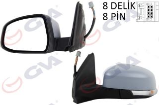 DIŞ DİKİZ AYNASI SOL MONDEO 13 ELEKTRİKLİ ISITMALI KATLANIR SİNYALLİ ASFERİK ASTARLI 8 FİŞ VM-6323NEBAL resmi