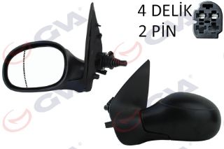 DIŞ DİKİZ AYNASI SOL 206 98 MEKANİK ISITMALI ASFERİK 2 FİŞ VM-206HAL resmi