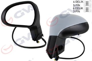 DIŞ DİKİZ AYNASI SOL 207 06 ELEKTRİKLİ ISITMALI SİNYALLİ KATLANIR ASTARLI KONVEKS VM-6207EBL resmi