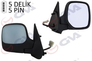DIŞ DİKİZ AYNASI SAĞ BERLİNGO-PARTNER 97 ELEKTRİKLİ ISITMALI ASTARLI KONVEKS 5 FİŞ VM-118EHPR resmi