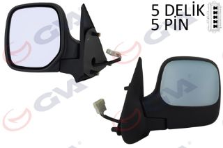 DIŞ DİKİZ AYNASI SOL BERLİNGO-PARTNER 97 ELEKTRİKLİ ISITMALI ASTARLI KONVEKS 5 FİŞ VM-118EHPL resmi