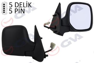 DIŞ DİKİZ AYNASI SAĞ BERLİNGO-PARTNER 97 ELEKTRİKLİ ISITMALI KONVEKS 5 FİŞ VM-118EHR resmi