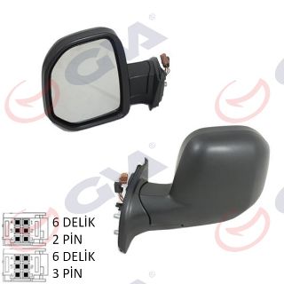 DIŞ DİKİZ AYNASI SOL BERLİNGO-PARTNER 08 ELEKTRİKLİ ISITMALI SENSÖRLÜ KONVEKS VM-6118EHL resmi