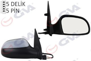 DIŞ DİKİZ AYNASI SAĞ SAXO 96 ELEKTRİKLİ ISITMALI ASTARLI KONVEKS 5 FİŞ VM-144EHPR resmi