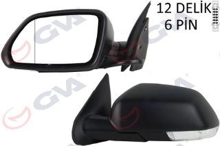 DIŞ DİKİZ AYNASI SOL OCTAVIA 04 ELEKTRİKLİ ISITMALI SİNYALLİ ASFERİK 5 FİŞ VM-605EHAL resmi