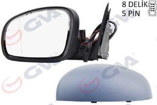 DIŞ DİKİZ AYNASI SOL FABİA 07 ELEKTRİKLİ ISITMALI ASTARLI ASFERİK 5 FİŞ VM-607EHPAL resmi