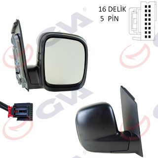 DIŞ DİKİZ AYNASI SAĞ CADDY 04 ELEKTRİKLİ ISITMALI KONVEKS 5 FİŞ VM-375EHR resmi