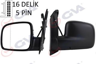 DIŞ DİKİZ AYNASI SOL CADDY 04 ELEKTRİKLİ ISITMALI ASFERİK 5 FİŞ VM-375EHAL resmi