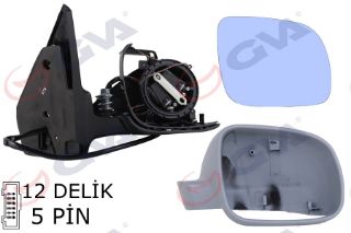 DIŞ DİKİZ AYNASI SAĞ GOLF-BORA 98 ELEKTRİKLİ ASTARLI KONVEKS 5 FİŞ VM-188R resmi