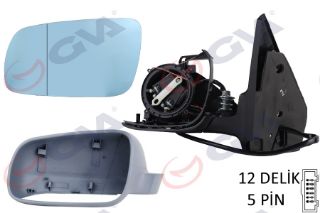 DIŞ DİKİZ AYNASI SOL GOLF-BORA 98 ELEKTRİKLİ ASTARLI KONVEKS 5 FİŞ VM-188AL resmi