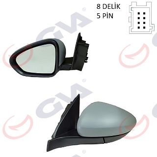 DIŞ DİKİZ AYNASI SOL EGEA 15 ELEKTRİKLİ ISITMALI ASTARLI KONVEKS 5 FİŞ VM-6157EHPL resmi