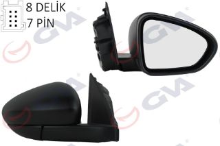 DIŞ DİKİZ AYNASI SAĞ EGEA 15- ELEKTRİKLİ ISITMALI SENSÖRLÜ DESENLİ KONVEKS 7 FİŞ resmi