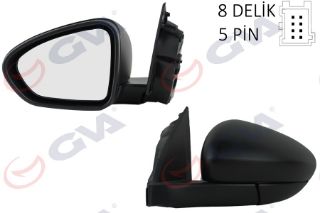 DIŞ DİKİZ AYNASI SOL EGEA 15- ELEKTRİKLİ ISITMALI DESENLİ KONVEKS 5 FİŞ resmi