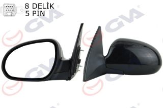 DIŞ DİKİZ AYNASI SOL İ30 07 ELEKTRİKLİ ISITMALI ASTARLI ASFERİKLI 5 FİŞ VM-443EHL resmi