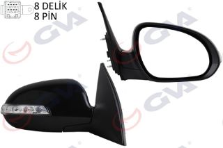 DIŞ DİKİZ AYNASI SAĞ İ30 07 ELEKTRİKLİ ISITMALI KATLANIR SİNYALLİ SİYAH KAPAK KONVEKS resmi