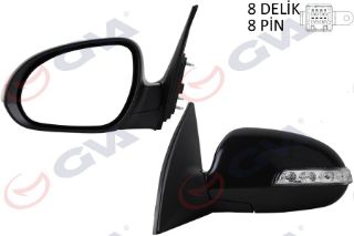 DIŞ DİKİZ AYNASI SOL İ30 07 ELEKTRİKLİ ISITMALI KATLANIR SİNYALLİ SİYAH KAPAK KONVEKS resmi