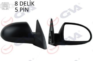 DIŞ DİKİZ AYNASI SAĞ ELANTRA 04 ELEKTRİKLİ ISITMALI SİYAH KAPAK KONVEKS resmi