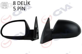 DIŞ DİKİZ AYNASI SOL ELANTRA 04 ELEKTRİKLİ ISITMALI SİYAH KAPAK KONVEKS resmi