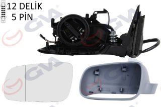 DIŞ DİKİZ AYNASI SOL PASSAT 97 ELEKTRİKLİ ISITMALI ASTARLI ASFERİK 5 FİŞ VM-189NAL resmi