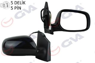 DIŞ DİKİZ AYNASI SAĞ COROLLA 08 ELEKTRİKLİ ISITMALI ASTARLI KONVEKS 5 FİŞ VM-6263NEHPR resmi