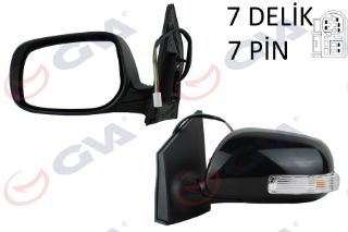 DIŞ DİKİZ AYNASI SOL COROLLA 08 ELEKTRİKLİ ISITMALI KATLANIR SİNYALLİ ASTARLI KONVEKS 7 FİŞ VM-6263EBL resmi