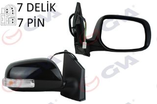 DIŞ DİKİZ AYNASI SAĞ COROLLA 08 ELEKTRİKLİ ISITMALI KATLANIR SİNYALLİ ASTARLI KONVEKS 7 FİŞ VM-6263EBR resmi