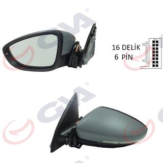 DIŞ DİKİZ AYNASI SOL PASSAT 11 ELEKTRİKLİ ISITMALI SİNYALLİ ASTARLI ASFERİK 6 FİŞ VM-6194EHPAL resmi