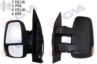 DIŞ DİKİZ AYNASI SOL DAILY 14 ELEKTİRİKLİ ISITMALI SİNYALLİ DESENLİ KONVEKS VM-6852EHSL resmi