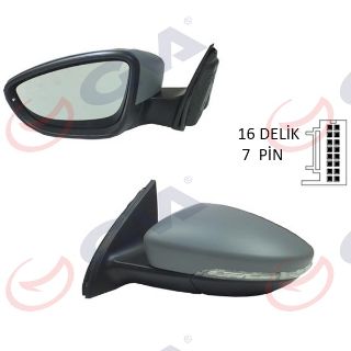 DIŞ DİKİZ AYNASI SOL PASSAT 11 ELEKTRİKLİ ISITMALI Ç.AYDINLATMALI ASTARLI ASFERİK 7 FİŞ VM-6194NEHPAL resmi